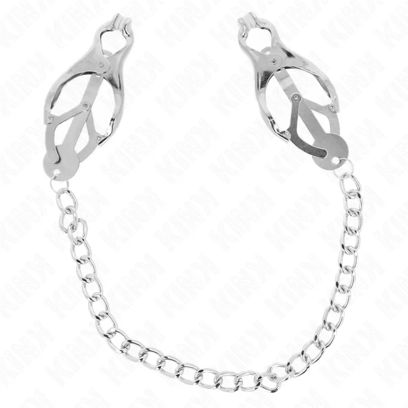 Pinces à Tétons Trèfle Japonais avec Chaîne Argent 30 cm Kink