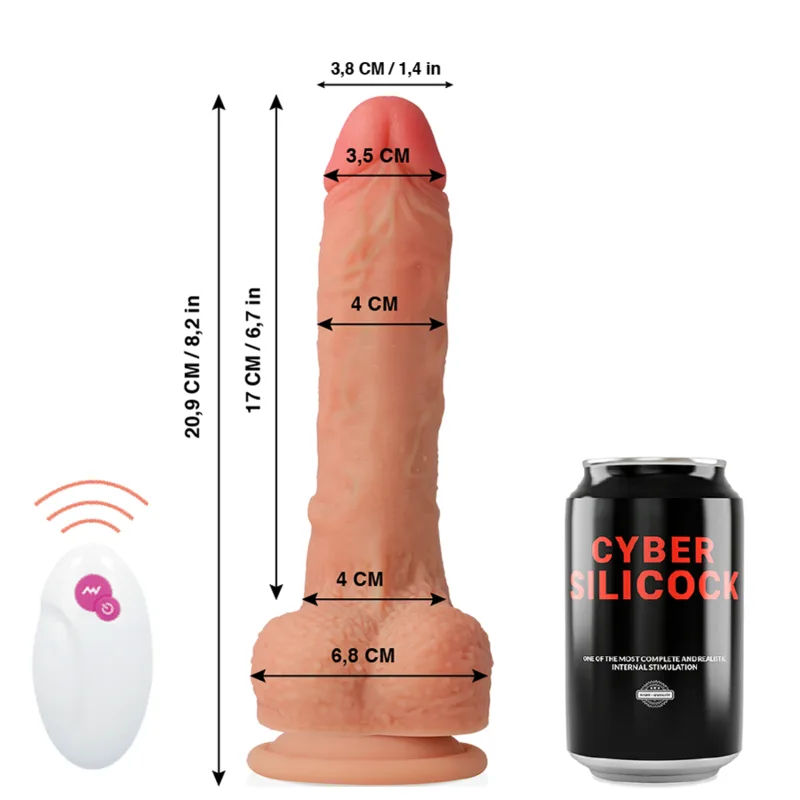Vibromasseur Télécommande Réaliste Master Huck 20,9 x 4 cm Cyber Silicock