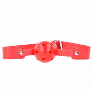 Balle Respirante Rouge 4,5 CM Bag 65 X 2,5 CM Kink rouge bâillon