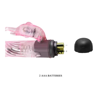 Vibromasseur rabbit rose, transparent, 10 modes, étanche, autre vue 3