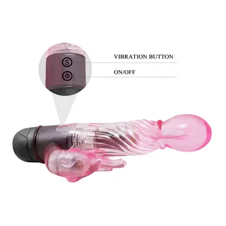 Vibromasseur rabbit rose, transparent, 10 modes, étanche, autre vue 8