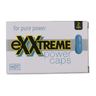 Face de la boîte HOT eXXtreme Power Caps Man, 2 gélules bleues