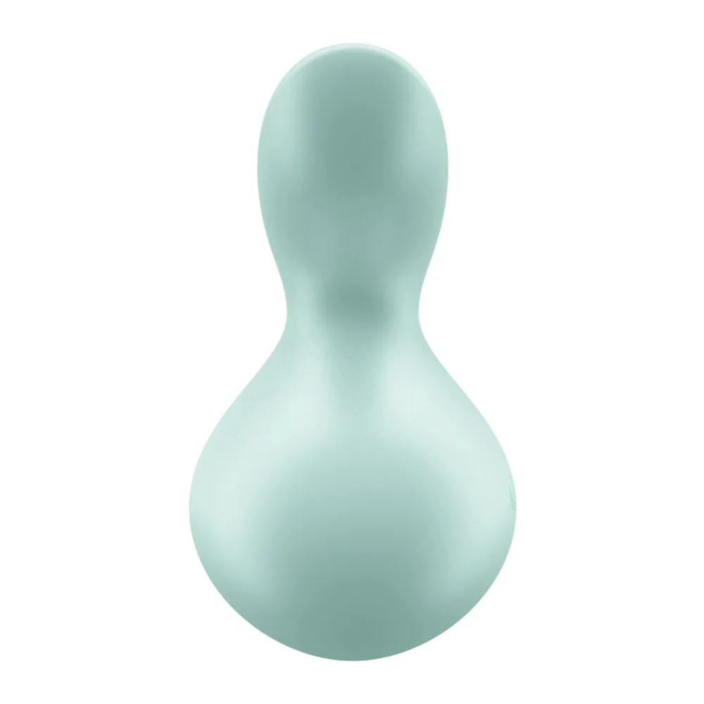 Vibromasseur rose fuchsia avec base ronde bulbeuse et prolongement ergonomique, poignée stable marquée du logo, sur fond blanc avec pictogramme « Steady Handle »