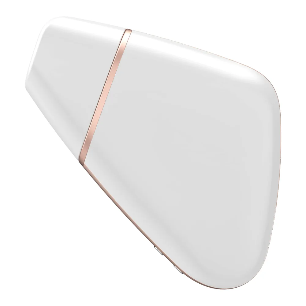 Stimulateur clitoridien silicone blanc et rose, rechargeable, autre vue 4