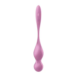 Boule de Geisha Love Birds kegel blanches Satisfyer - avec sa base - Rose