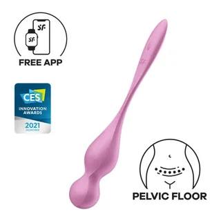Boule de Geisha Love Birds kegel blanches Satisfyer - détail de la texture - Rose