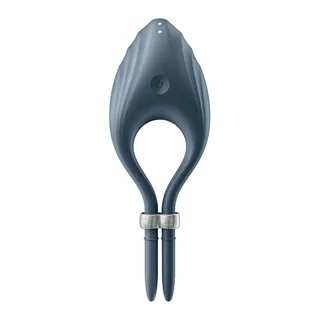 Duelist Anneau Vibrant Satisfyer - vue de profil - Gris