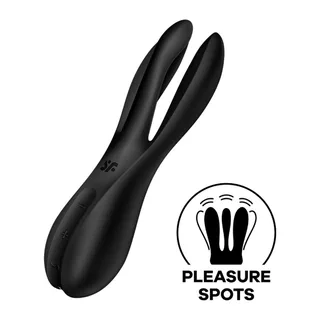 Stimulateur clitoridien Threesome 1 Satisfyer - détail de la texture - Noir