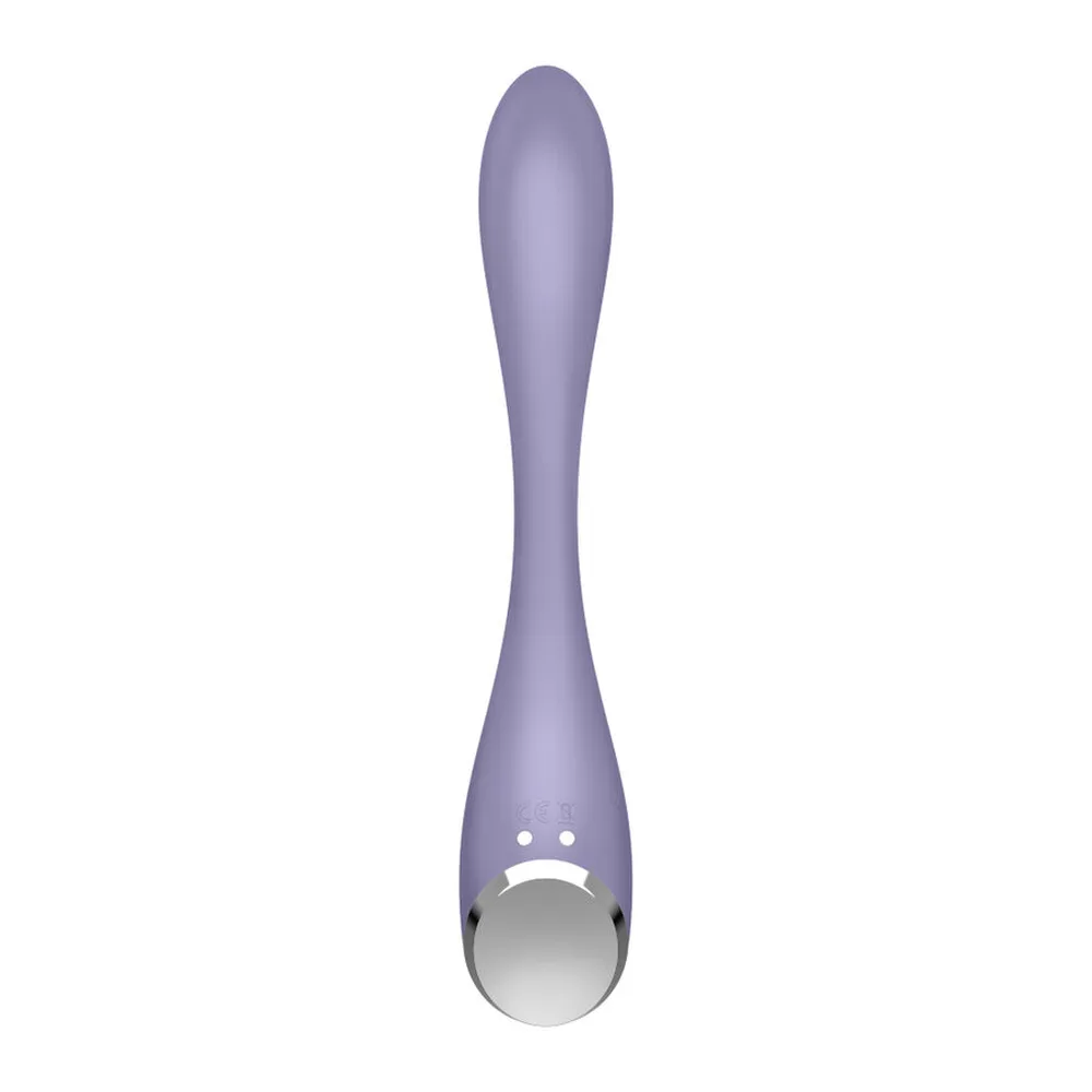 Vibromasseur point G silicone violet gris, col flexible, autre vue 3