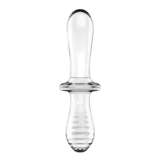 Satisfyer Double Crystal vu de face, anneau central entre les deux extrémités