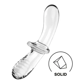 Satisfyer Double Crystal de trois quarts, verre massif
