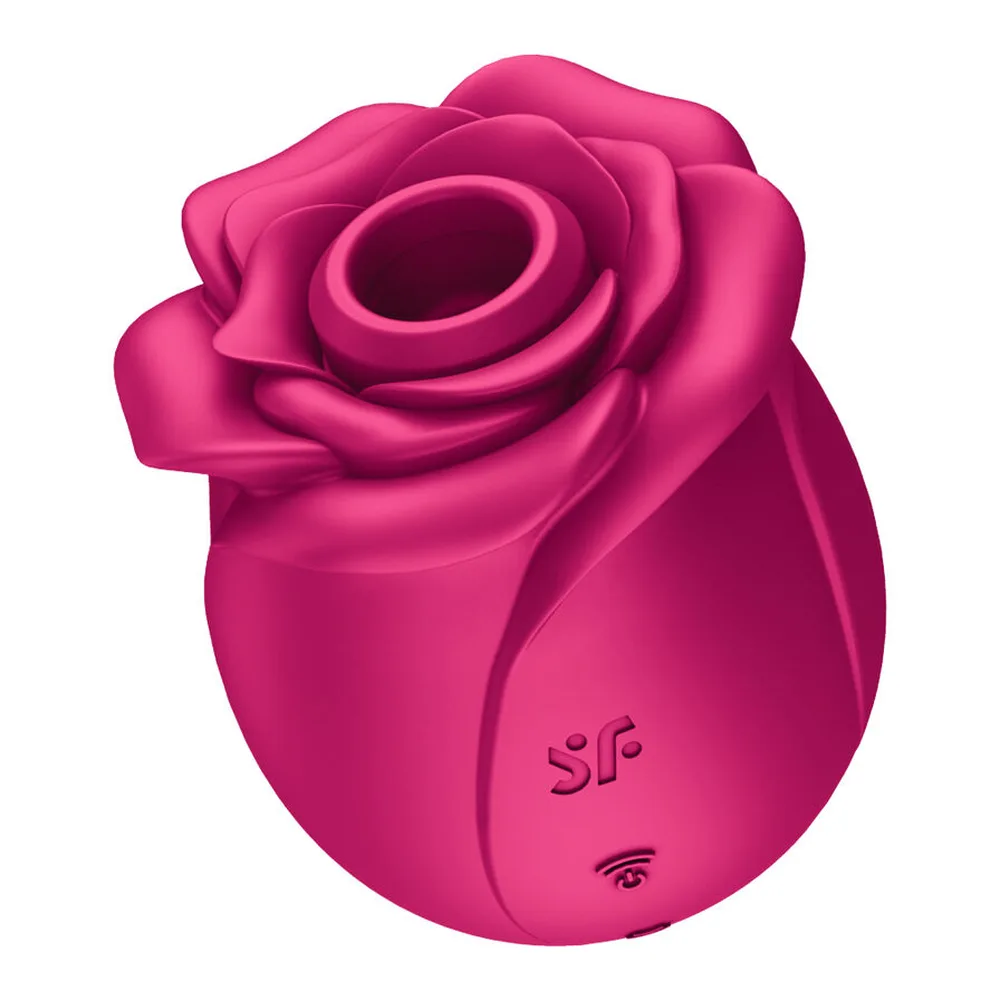 Stimulateur clitoridien silicone rose, forme bouton de rose, autre vue 3