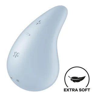 Vibrateur Dew Drop Lay-on Satisfyer - vue de profil - Bleu