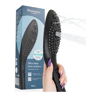 Wave Pommeau de Douche Stimulant Clitoridien Womanizer - détail de la texture - Noir