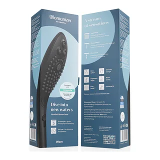 Wave Pommeau de Douche Stimulant Clitoridien Womanizer - vue de dos - Noir