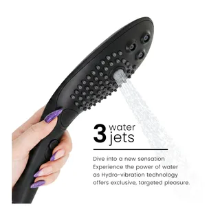 Wave Pommeau de Douche Stimulant Clitoridien Womanizer - avec son échelle de taille - Noir