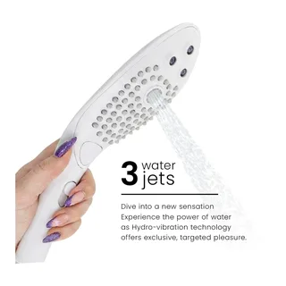 Wave Pommeau de Douche Stimulant Clitoridien Womanizer - avec son échelle de taille - Blanc