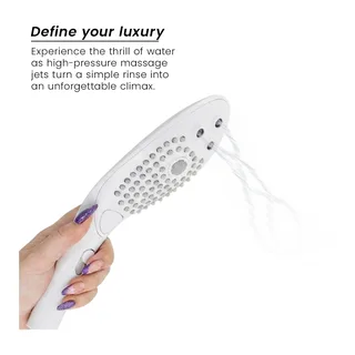 Wave Pommeau de Douche Stimulant Clitoridien Womanizer - avec sa base - Blanc