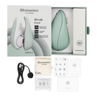 Stimulateur clitoridien Liberty 2 Womanizer - avec sa base - Vert clair