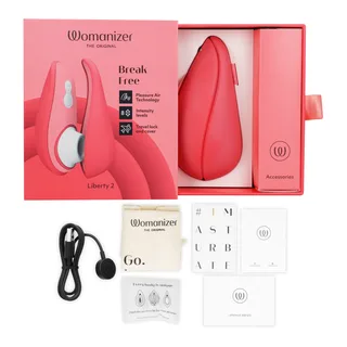 Stimulateur clitoridien Liberty 2 Womanizer - avec sa base - Rose