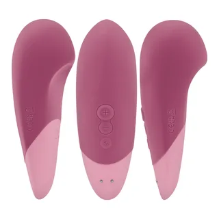 Vibe Lay-On Vibrateur Silencieux Womanizer - vue de profil - Rose foncé