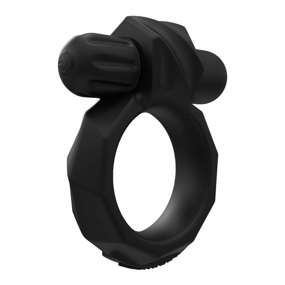 Coffret noir en silicone avec étui de rangement rigide et compartiments intérieurs, contenant trois anneaux et une balle vibrante