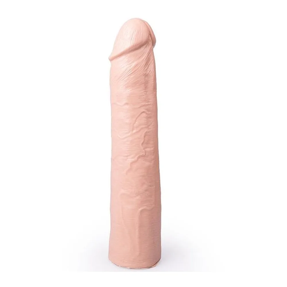 Gode réaliste noir en silicone avec texture détaillée, forme phallique allongée et gland proéminent, fond blanc