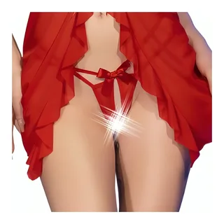 Babydoll String sans crochet rouge Chilirose - avec sa base