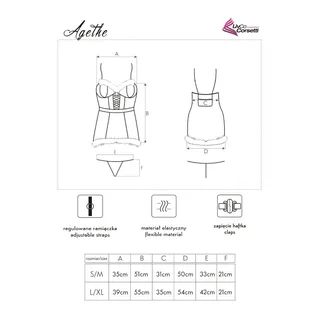 Agethe Chemise + String + Bonnet de Noël Livco Corsetti Fashion - avec son échelle de taille