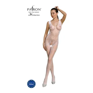 Bodystocking intégral dentelle florale, fils recyclés, coloris Blanc, autre vue 2