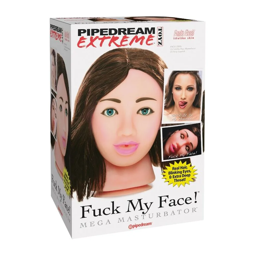 Baise-Moi Méga Masturbateur Visage Extreme Toyz - vue de dos - Marron