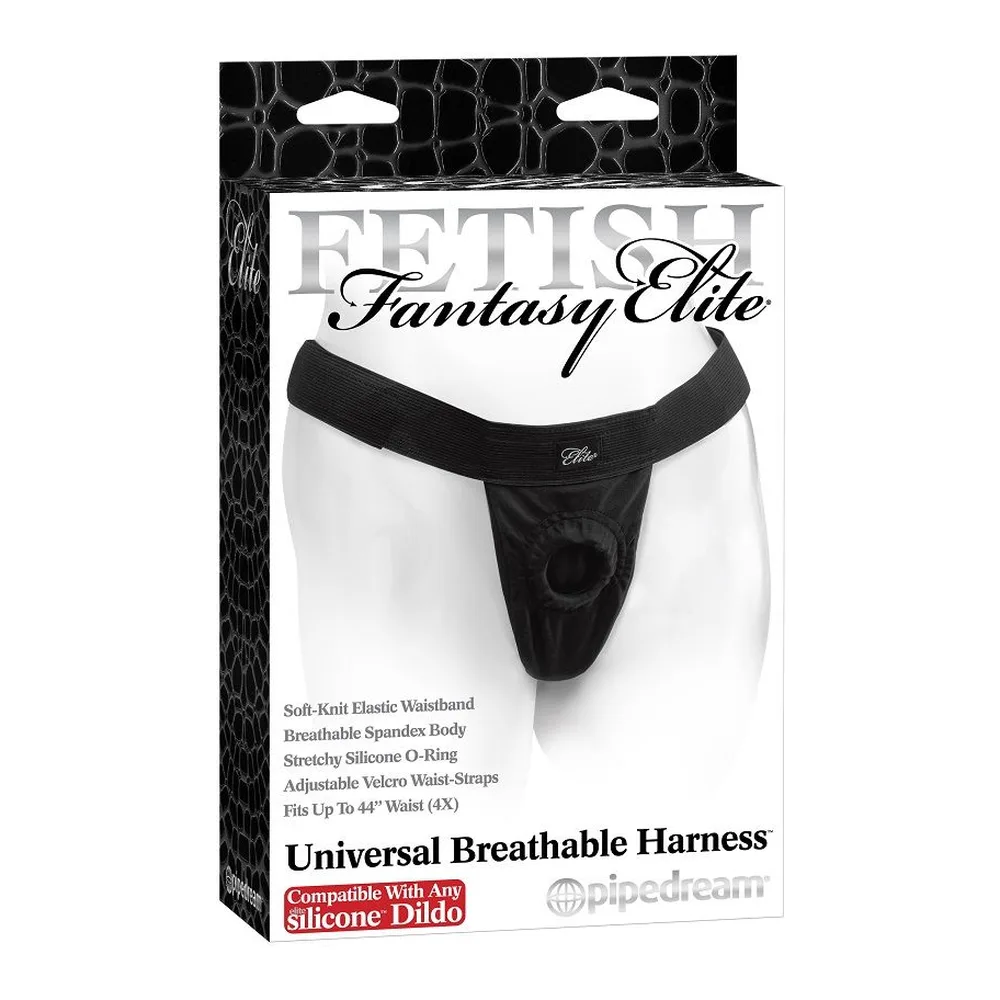 Harnais noir tissu respirant extensible pour gode, autre vue 2