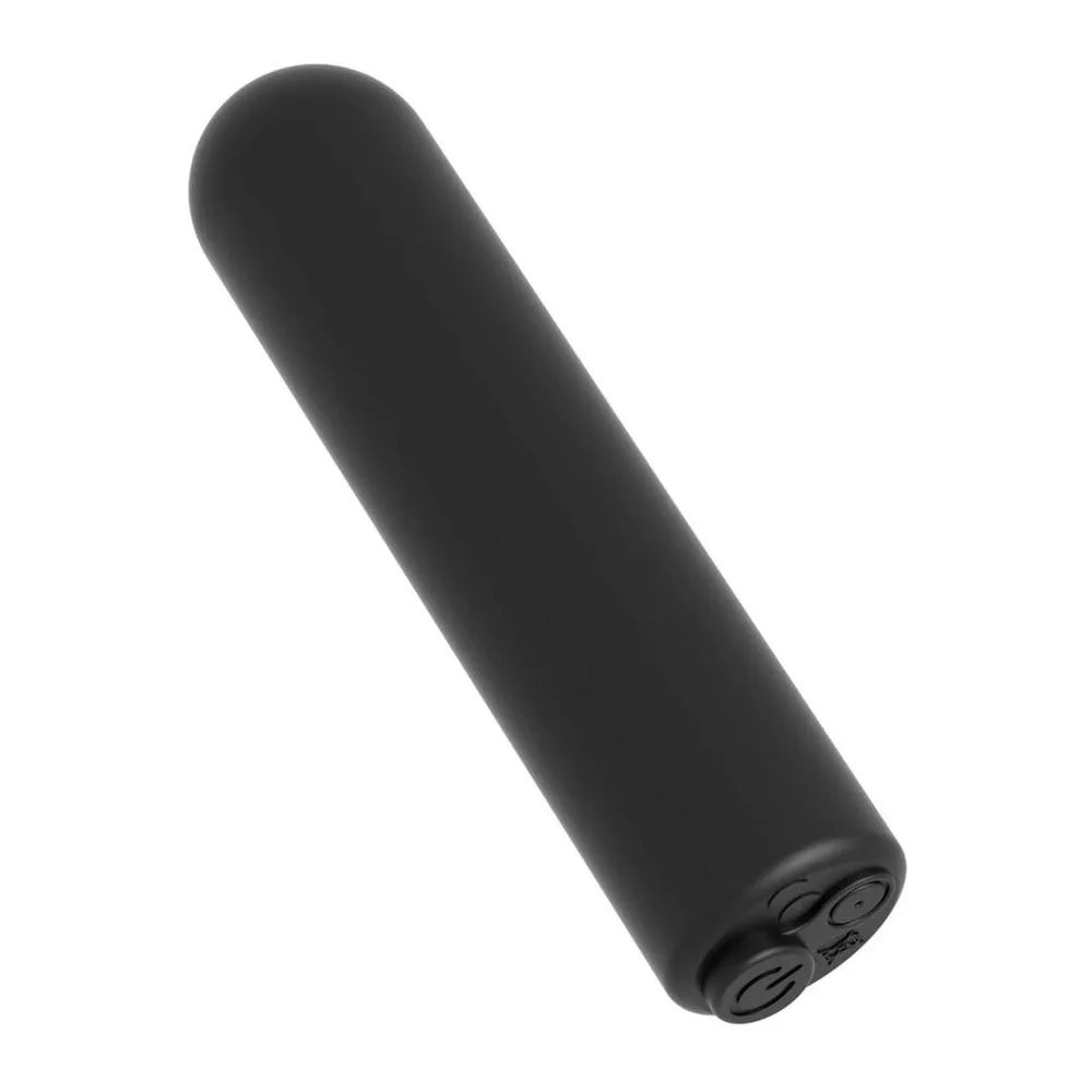 Œuf vibrant noir mat avec bouton de commande et logo circulaire, présenté de face et de profil sur fond blanc