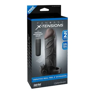 Extension vibrant silicone noir, sangle testiculaire, étanche, autre vue 4