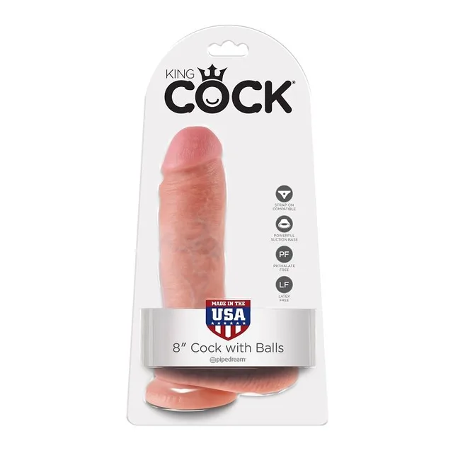King Cock Gode avec boules 20,3 cm