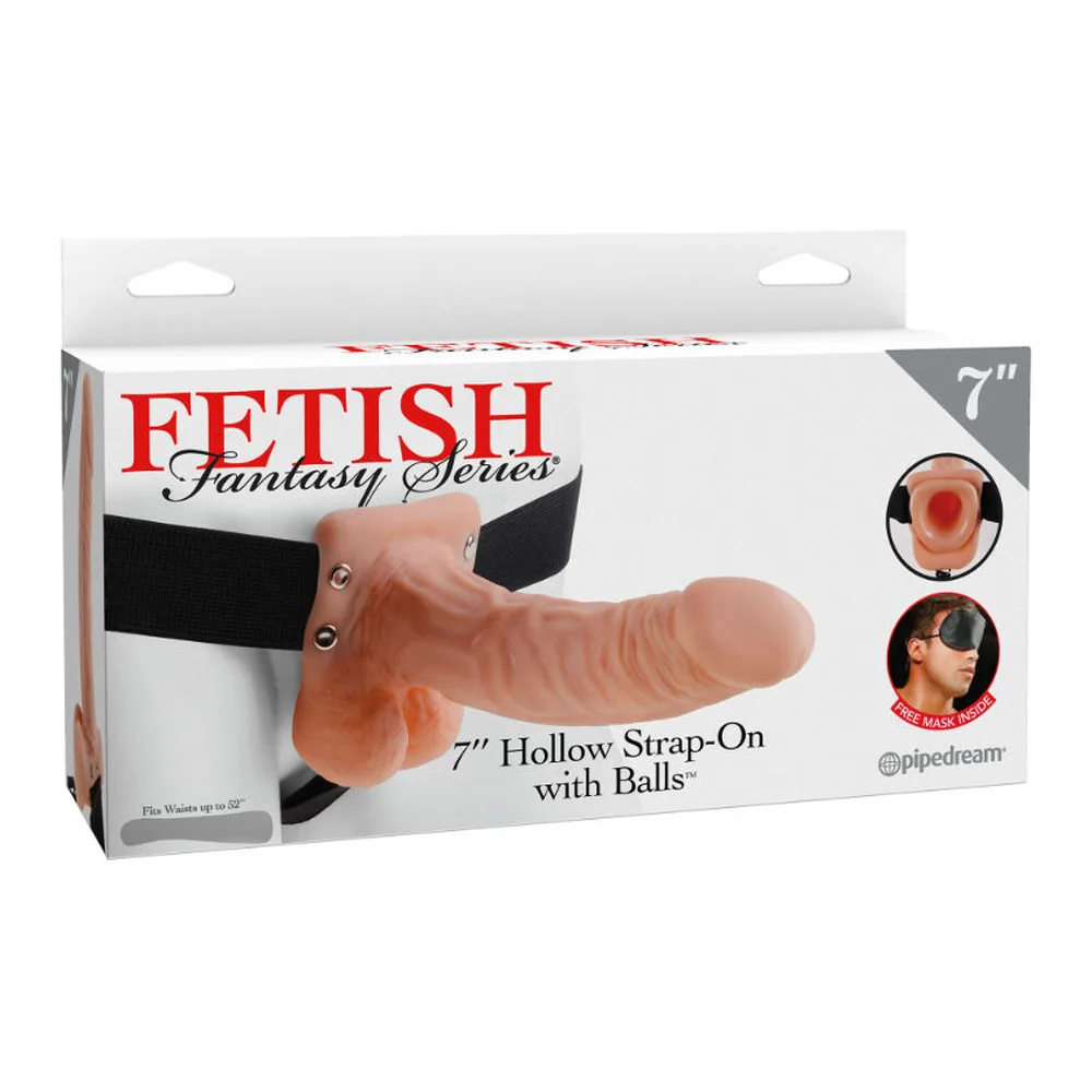 Strap-on creux noir avec harnais élastique assorti, ceinture ajustable et gode détachable, sur mannequin