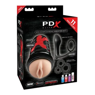 Masturbateur silicone chair avec aspiration, anneau et plug prostate, autre vue 8