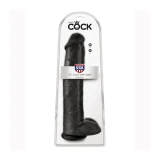 Godemichet Réaliste avec Testicules King Cock - avec sa base - Noir