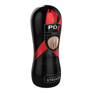 Vibromasseur manchon noir et rouge moulé, à piles, autre vue 3