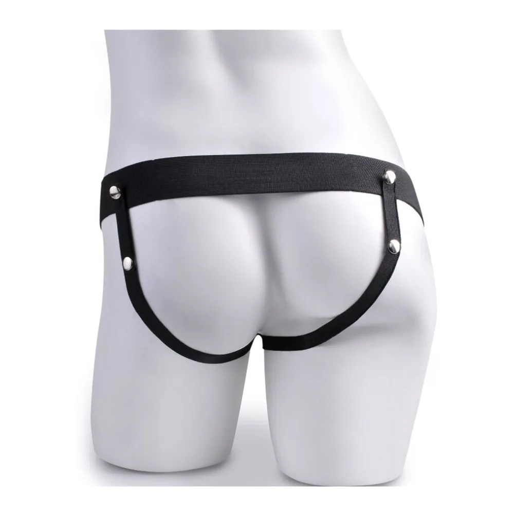 Gode creux vibrant silicone chair, harnais élastique, autre vue 5