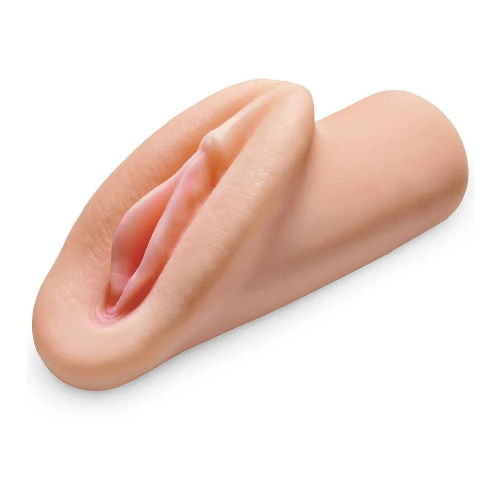 Masturbateur Pussy Heaven en silicone chair, tunnel texturé avec reliefs internes, forme anatomique, sur fond blanc