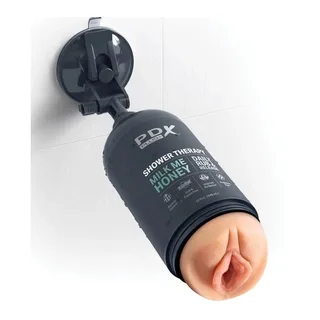 Masturbateur Stroker Conception miel milk Pdx Plus - avec sa base - Gris