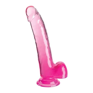 Clear Gode Testicules King Cock - Rose