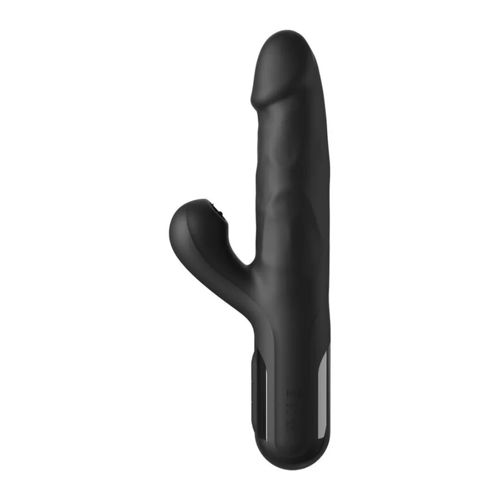 Vibromasseur rabbit silicone noir rechargeable, autre vue 4