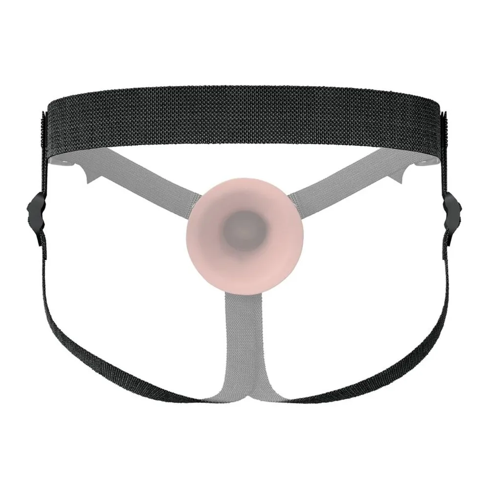 Gode-ceinture silicone beige, creux, avec harnais, autre vue 3