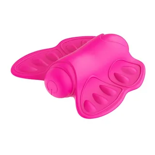 Vibromasseur papillon silicone rose fuchsia, autre vue 3