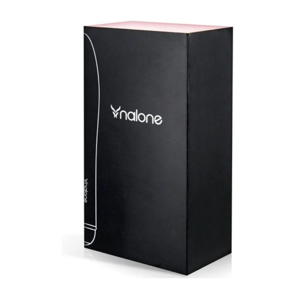 Vibromasseur de forme allongée en silicone rose fuchsia, tige fine et lisse avec embout arrondi, bouton de commande chromé à la base, sur fond blanc