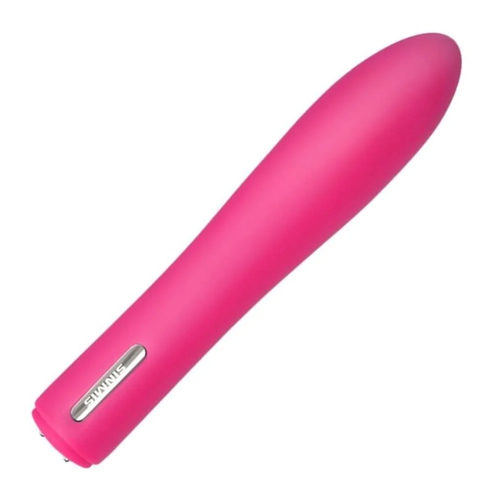 Vibromasseur silicone rose rechargeable, tige fine, autre vue 3