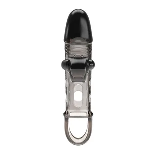 Manchon prolongé transparent extensible avec anneau, embout vibrant, autre vue 4