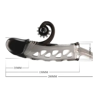 Manchon prolongé transparent extensible avec anneau, embout vibrant, autre vue 7